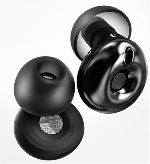Black adjustable reusable earplugs